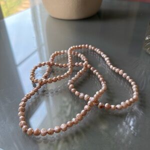 Pink freshwater pearl Long necklace 36”